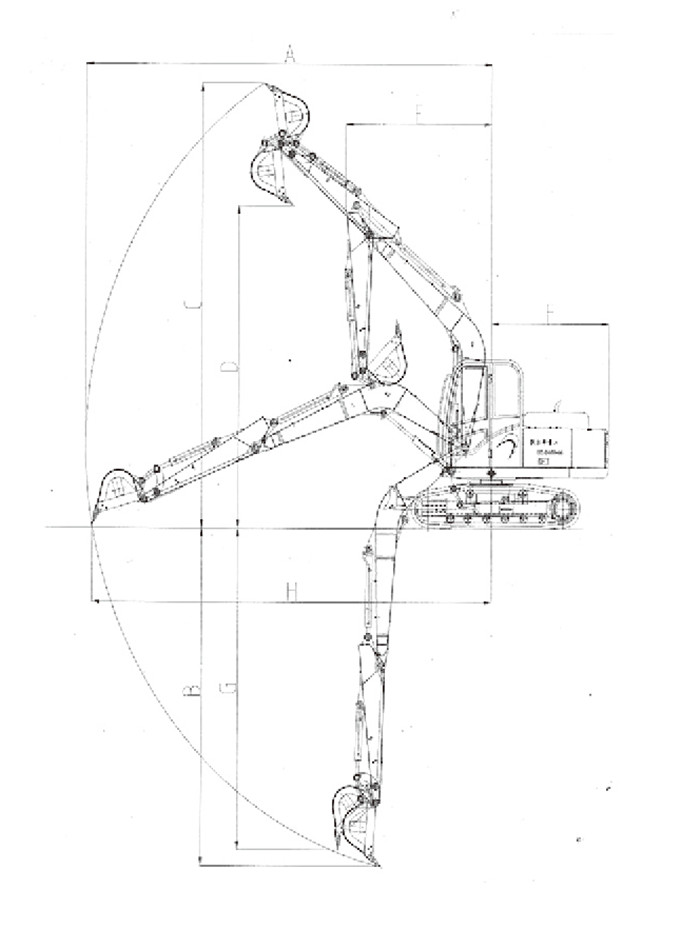 k8凯发国际DLS880-9B 7吨履带式液压挖掘机工作范围